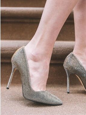 Sarah Flint Perfect Pump 85 Gunmetal Lame Glittered Iridescent Metallic Heels